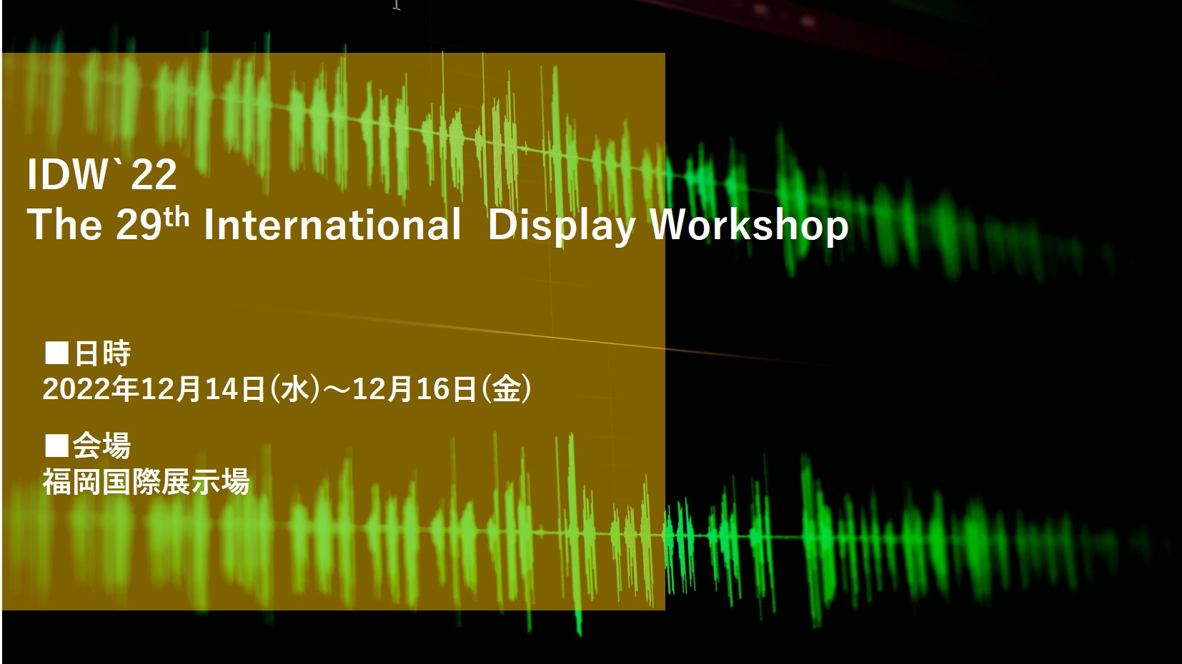 IDW‘22　The 29th International Display Workshop